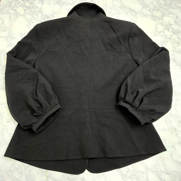 Cabi Abbott Blazer Womens Size 8 Black Button-Up jacket 3/4 Balloon Sleeve - Picture 4 of 11